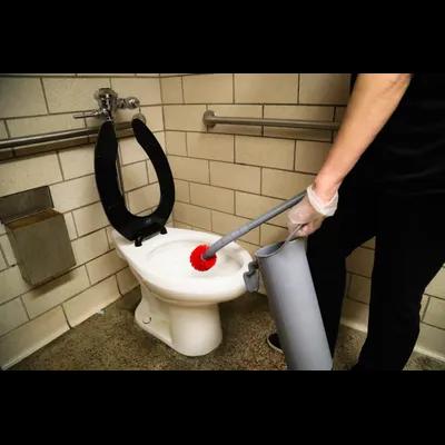 Toilet Bowl Brush & Holder 26 IN Plastic Gray Red Ergonomic 1/Each
