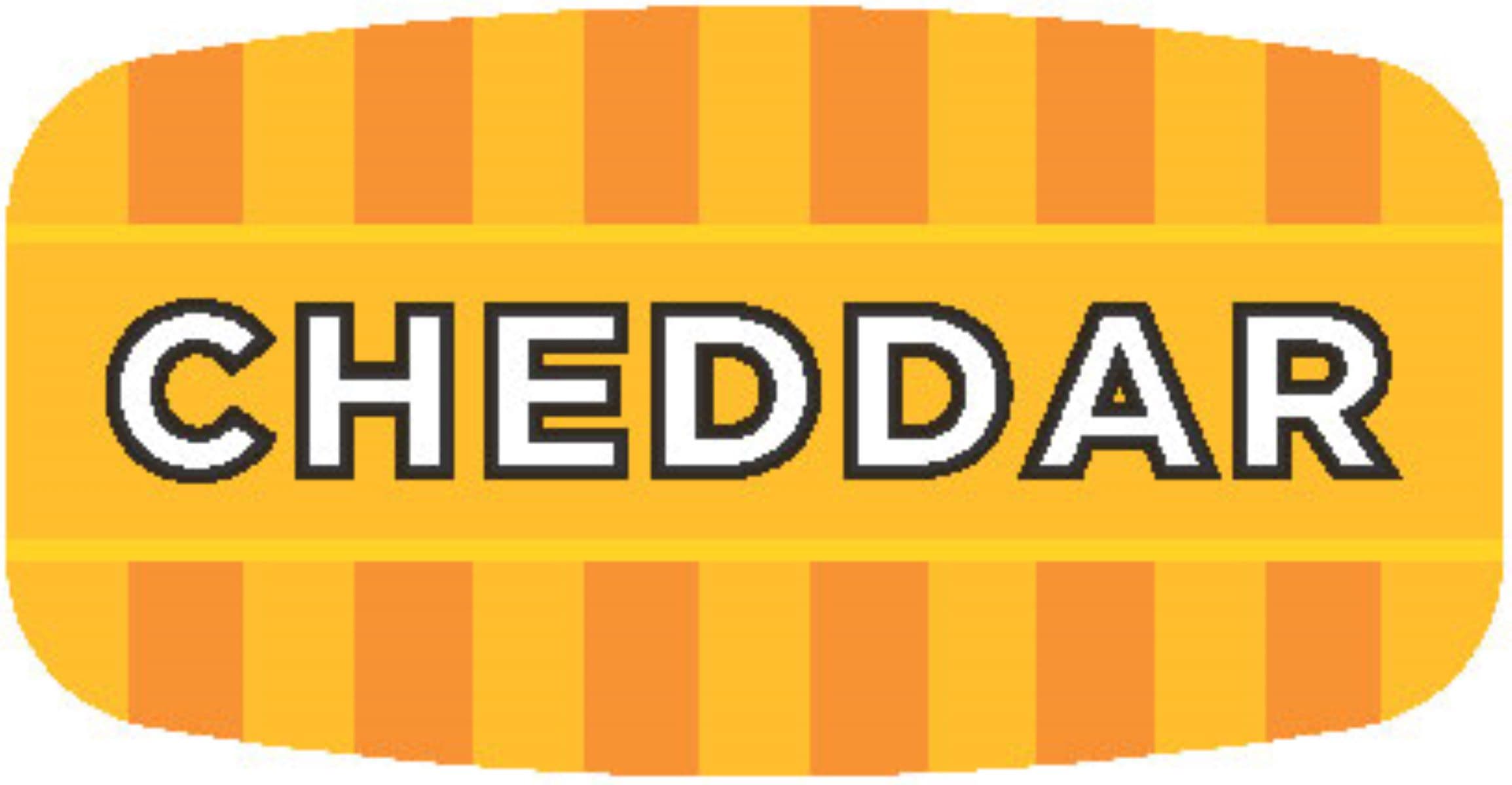 Cheddar Bakery Flavor Label 0.625X1.25 IN Oval 4 Color Process UV 1000 Count/Roll 50 Rolls/Case 50000 Count/Case