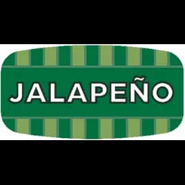 Jalapeno Bakery Flavor Label 0.625X1.25 IN Oval 4 Color Process UV 1000 Count/Roll 50 Rolls/Case 50000 Count/Case
