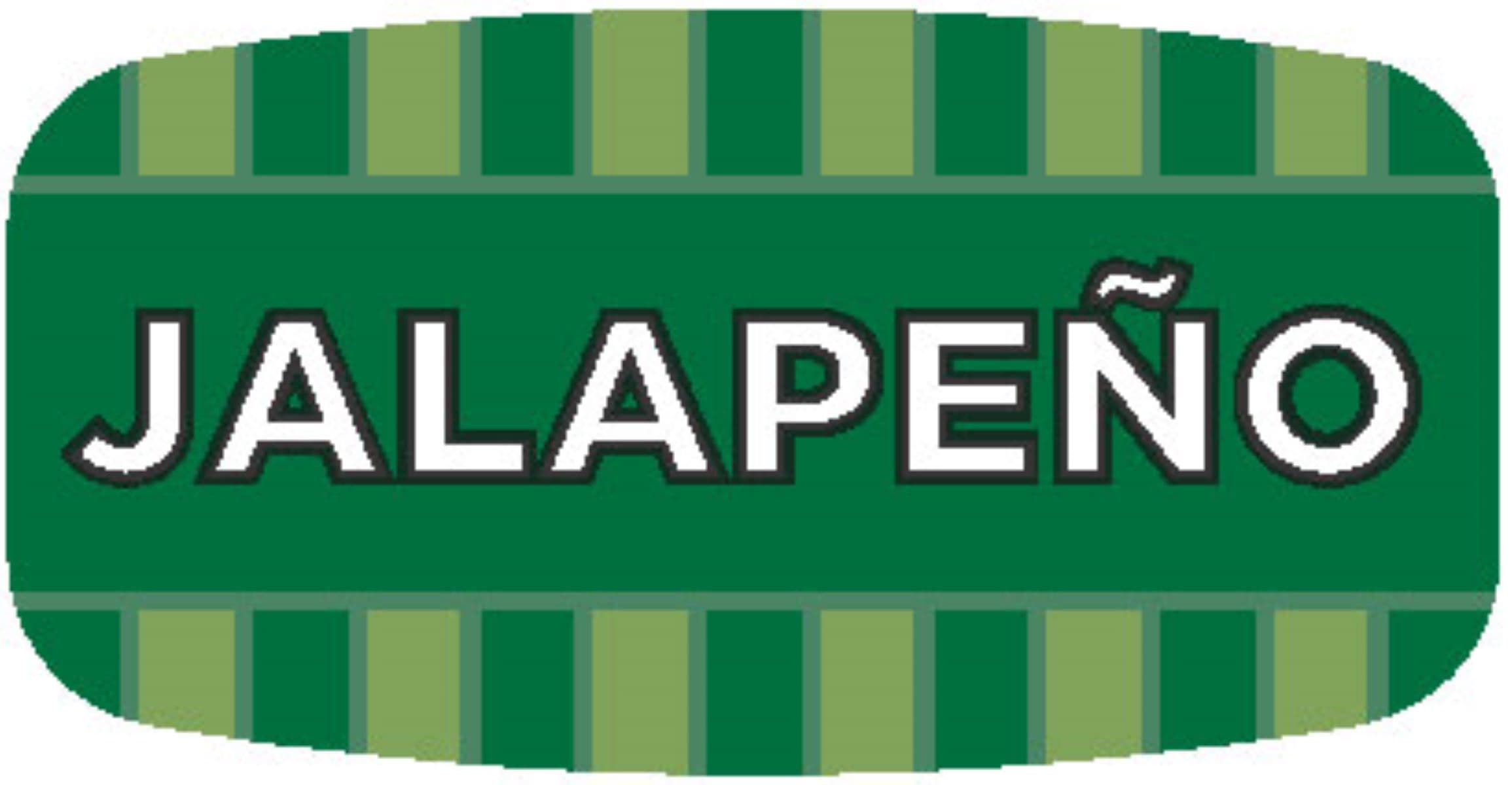 Jalapeno Bakery Flavor Label 0.625X1.25 IN Oval 4 Color Process UV 1000 Count/Roll 50 Rolls/Case 50000 Count/Case