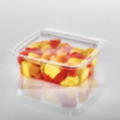 Fresh N' Sealed® Deli Container Hinged With Flat Lid 28 OZ PET Clear Rectangle 240/Case