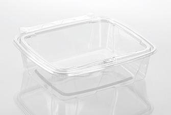 Fresh N' Sealed® Deli Container Hinged With Flat Lid 48 OZ PET Clear Rectangle 150/Case