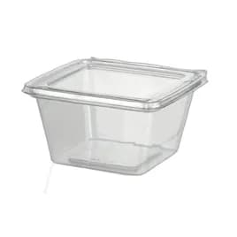 Fresh N' Sealed® Deli Container Hinged With Flat Lid 12 OZ PET Clear Square 256/Case
