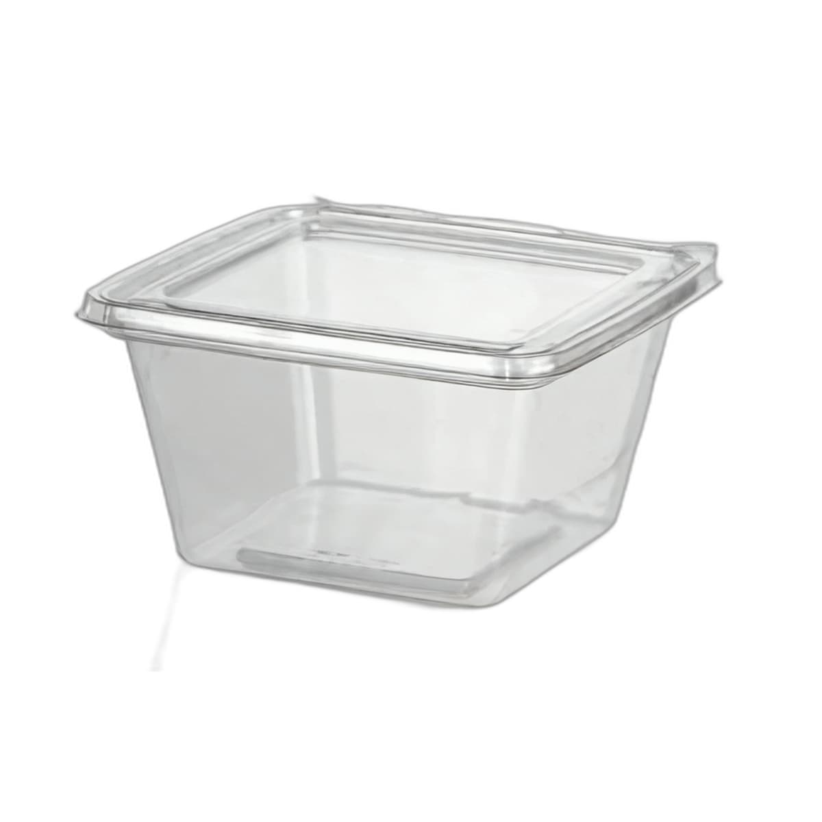 Fresh N' Sealed® Deli Container Hinged With Flat Lid 12 OZ PET Clear Square 256/Case