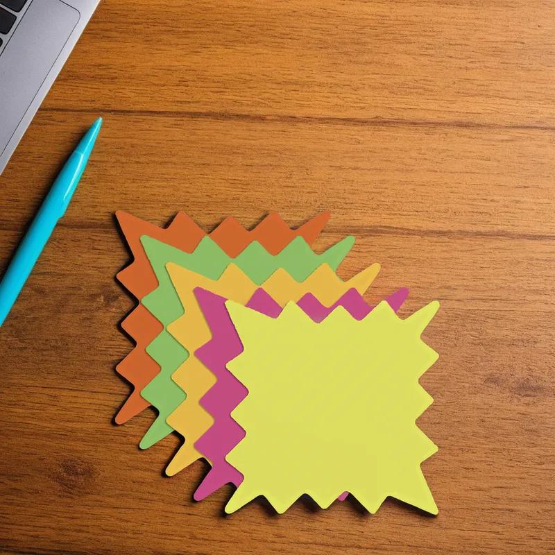 Label 5X5 IN Multicolor Fluorescent Starburst Small Multicolored Pack 100/Pack