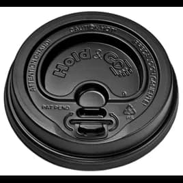 Lid Dome PS Black For 12-24 OZ Hot Cup Sip Through Lock Tab 1200/Case
