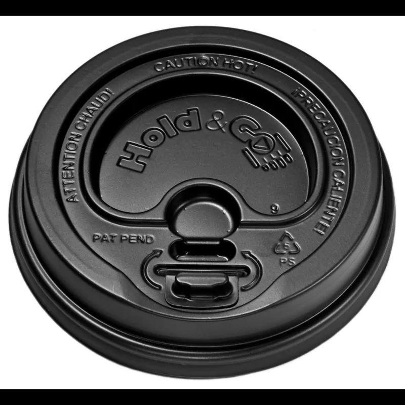 Lid Dome PS Black For 12-24 OZ Hot Cup Sip Through Lock Tab 1200/Case
