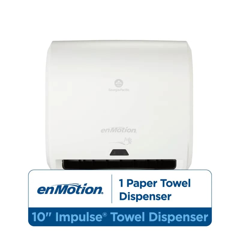 enMotion® Impulse® Paper Towel Dispenser 9.25X14.6X14 IN Wall Mount White 1-Roll Touchless Automatic 10IN Roll 1/Each
