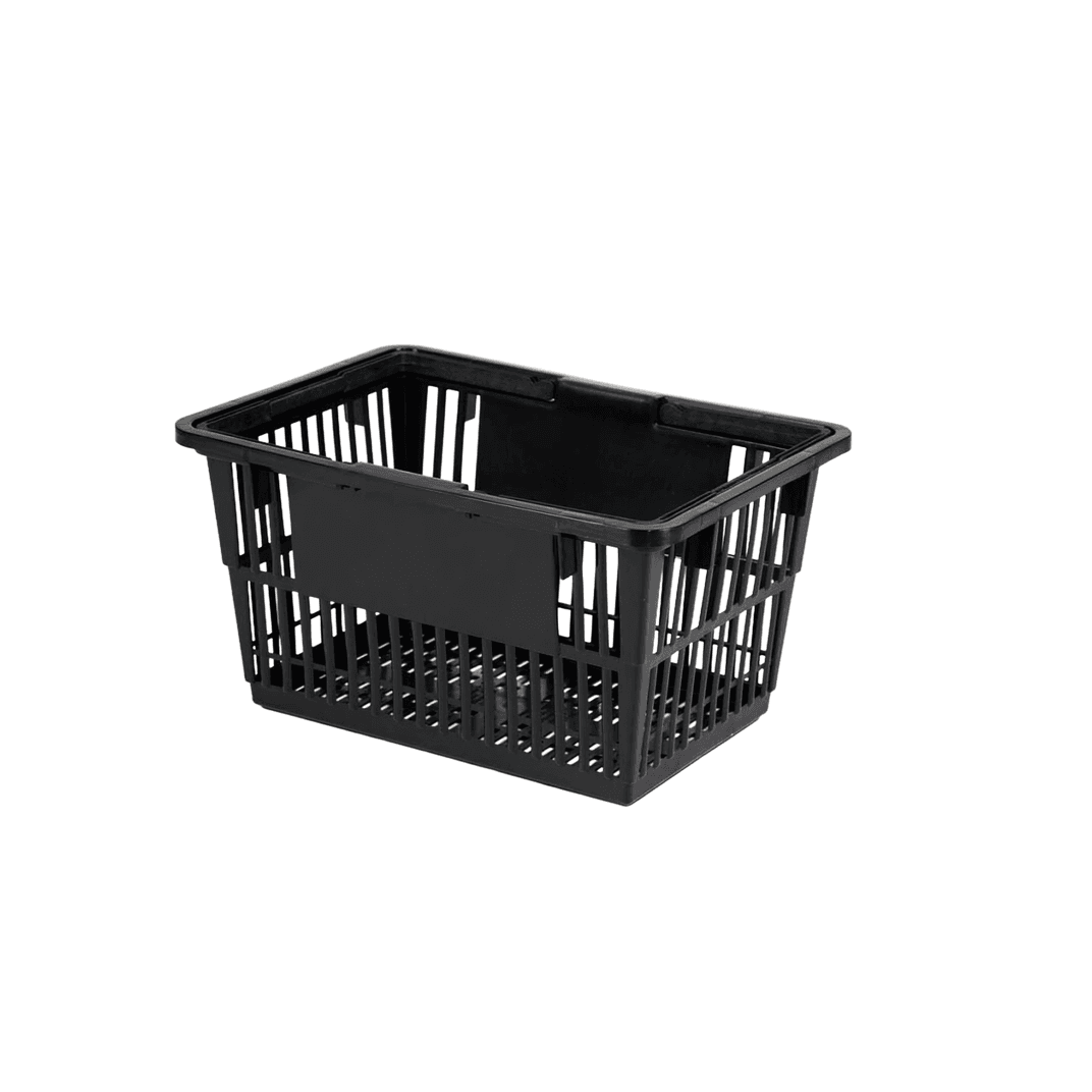 Shopping Basket Plastic Black Handheld 12/Case