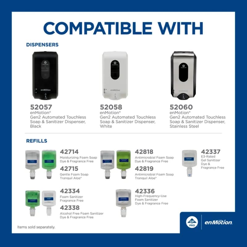 enMotion® Hand Sanitizer & Soap Dispenser Black Automatic Surface Mount For enMotion Gen2 1/Each