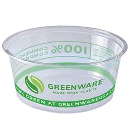 Greenware® Souffle & Portion Cup 3.3 OZ PLA Clear Stock Print Round 2000/Case
