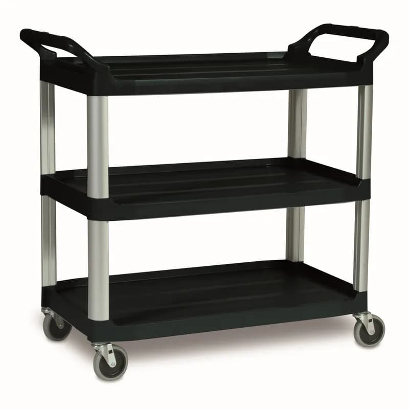 Xtra Utility Cart 40.6X20X38 IN 300 LB Black Gray Resin Open Sides 4 IN TPR Caster 1/Each