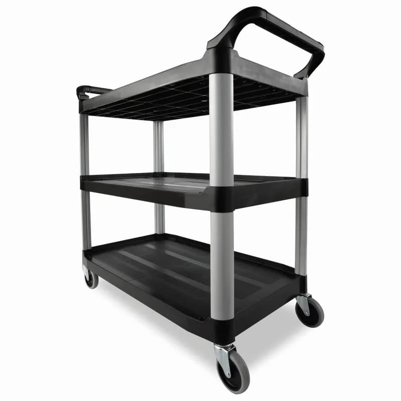 Xtra Utility Cart 40.6X20X38 IN 300 LB Black Gray Resin Open Sides 4 IN TPR Caster 1/Each