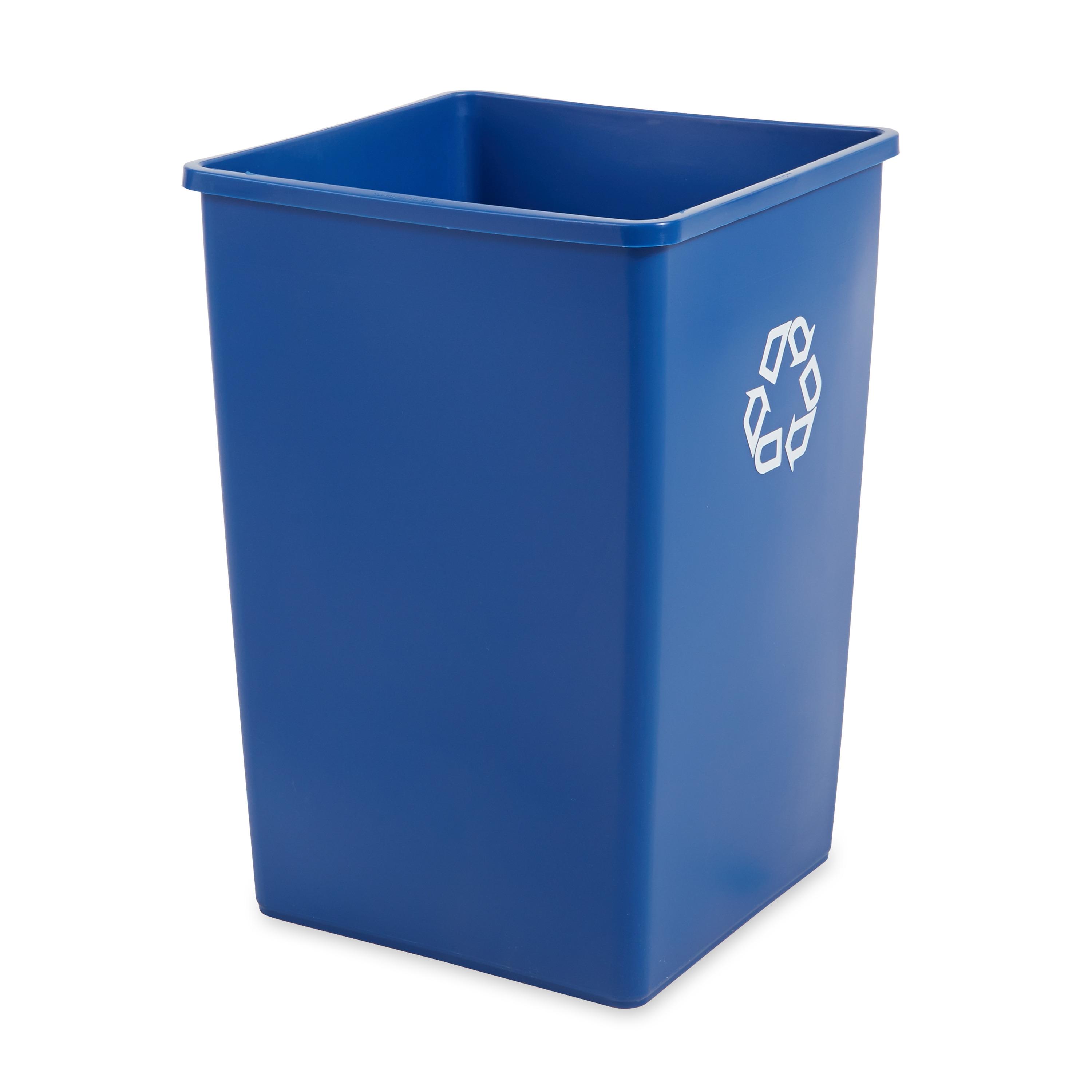 Recycling Bin 35 GAL 140 QT Blue Square Resin 1/Each