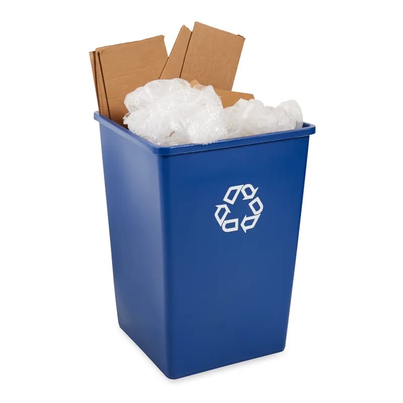 Recycling Bin 35 GAL 140 QT Blue Square Resin 1/Each
