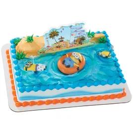 Cake Topper Plastic Multicolor Despicable Me Beach Party 1/Each