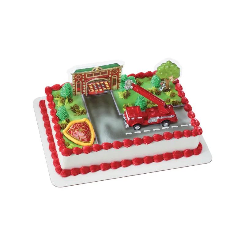Cake Topper Kit Fire Truck & Station 1/Each