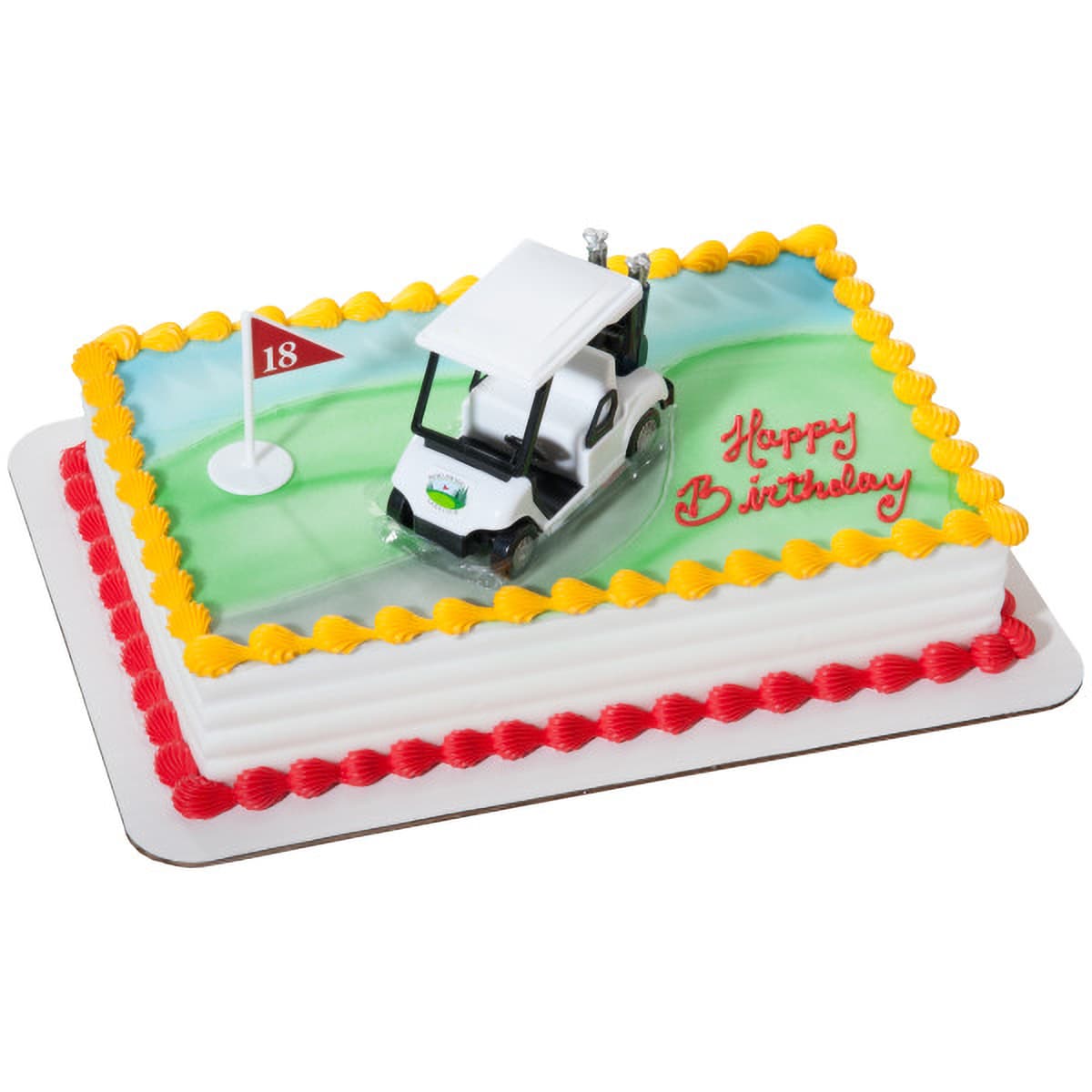 Cake Topper Plastic Multicolor Heading for the Green 1/Each