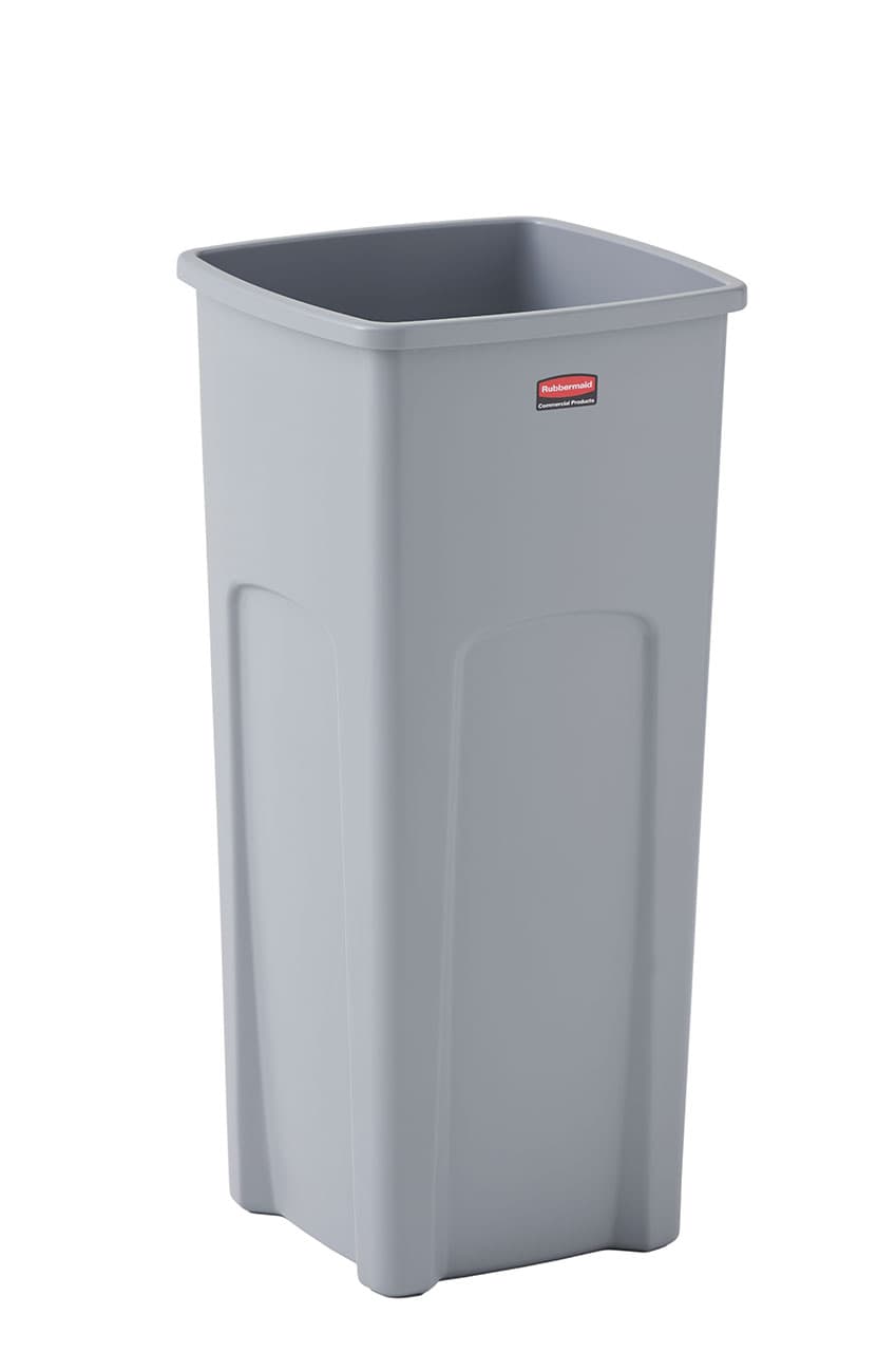 1-Stream Trash Can 16.5X15.5X32.90 IN 23 GAL Gray Square Resin Universal 1/Each