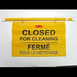 Hanging Sign 13X27.75X13 IN Closed For Cleaning Yellow Plastic Multilingual 1/Each