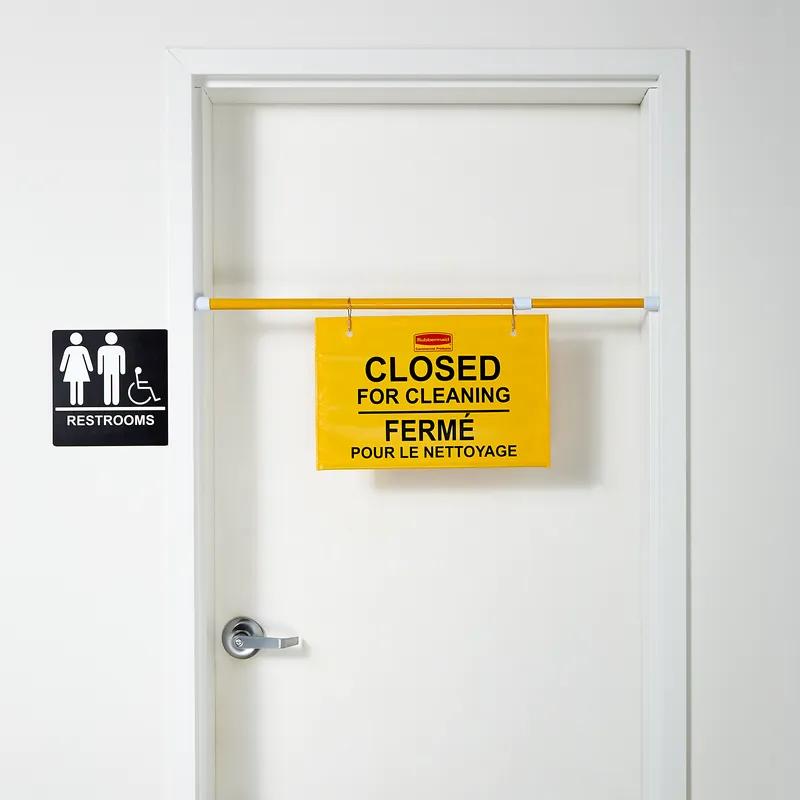 Hanging Sign 13X27.75X13 IN Closed For Cleaning Yellow Plastic Multilingual 1/Each