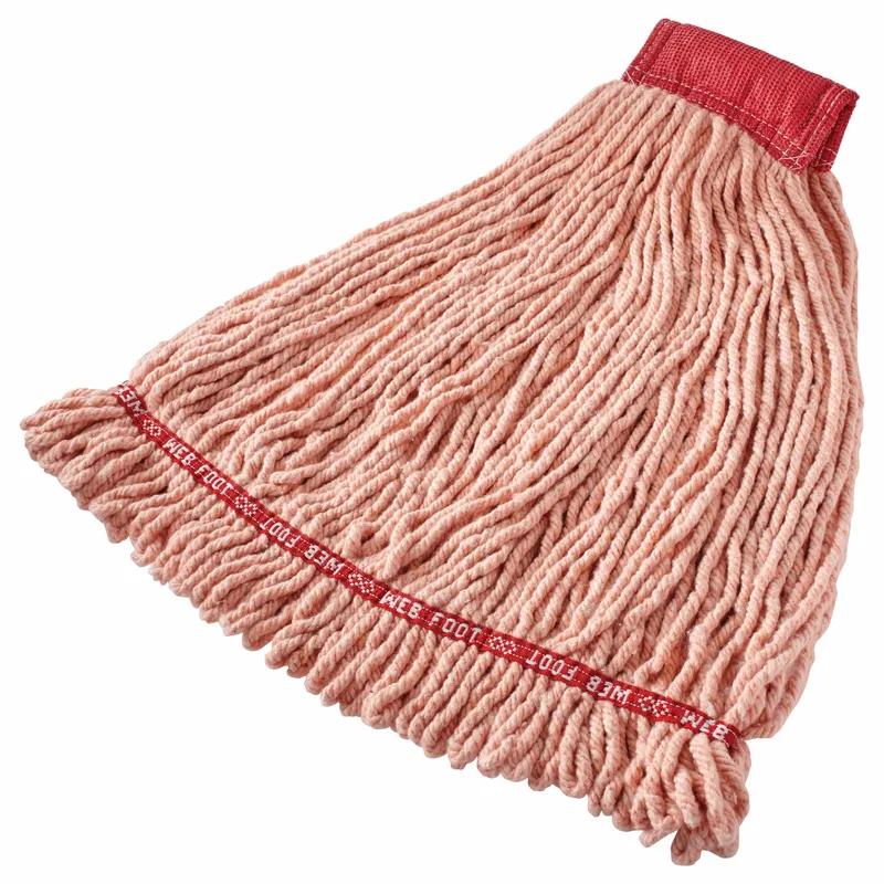 Wet Mop Large (LG) Orange Cotton Synthetic Blend 5IN Headband Web Foot Shrinkless 6/Case
