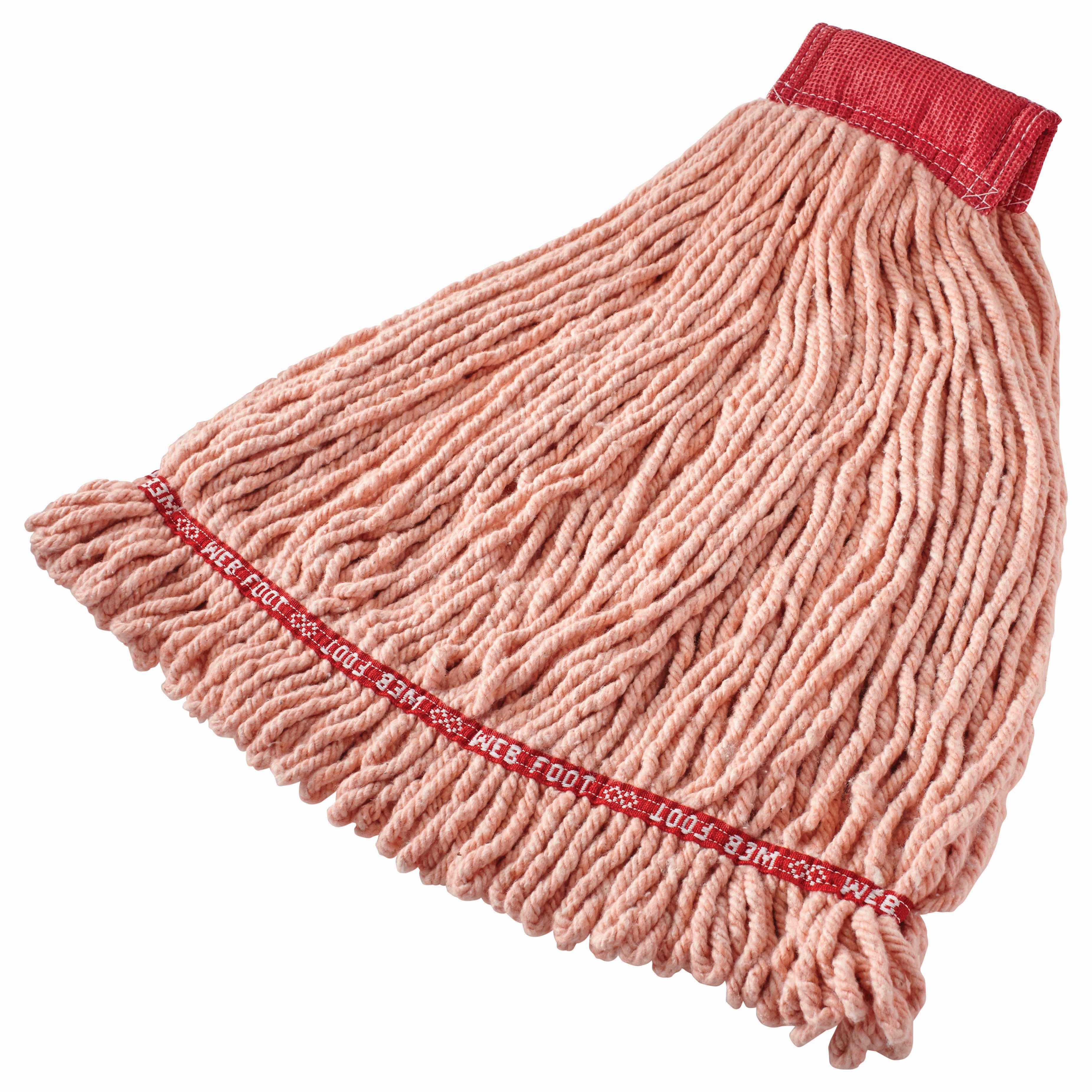 Wet Mop Large (LG) Orange Cotton Synthetic Blend 5IN Headband Web Foot Shrinkless 6/Case