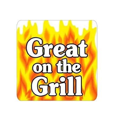 Great on the Grill Label 2X2 IN Yellow Square 500/Roll
