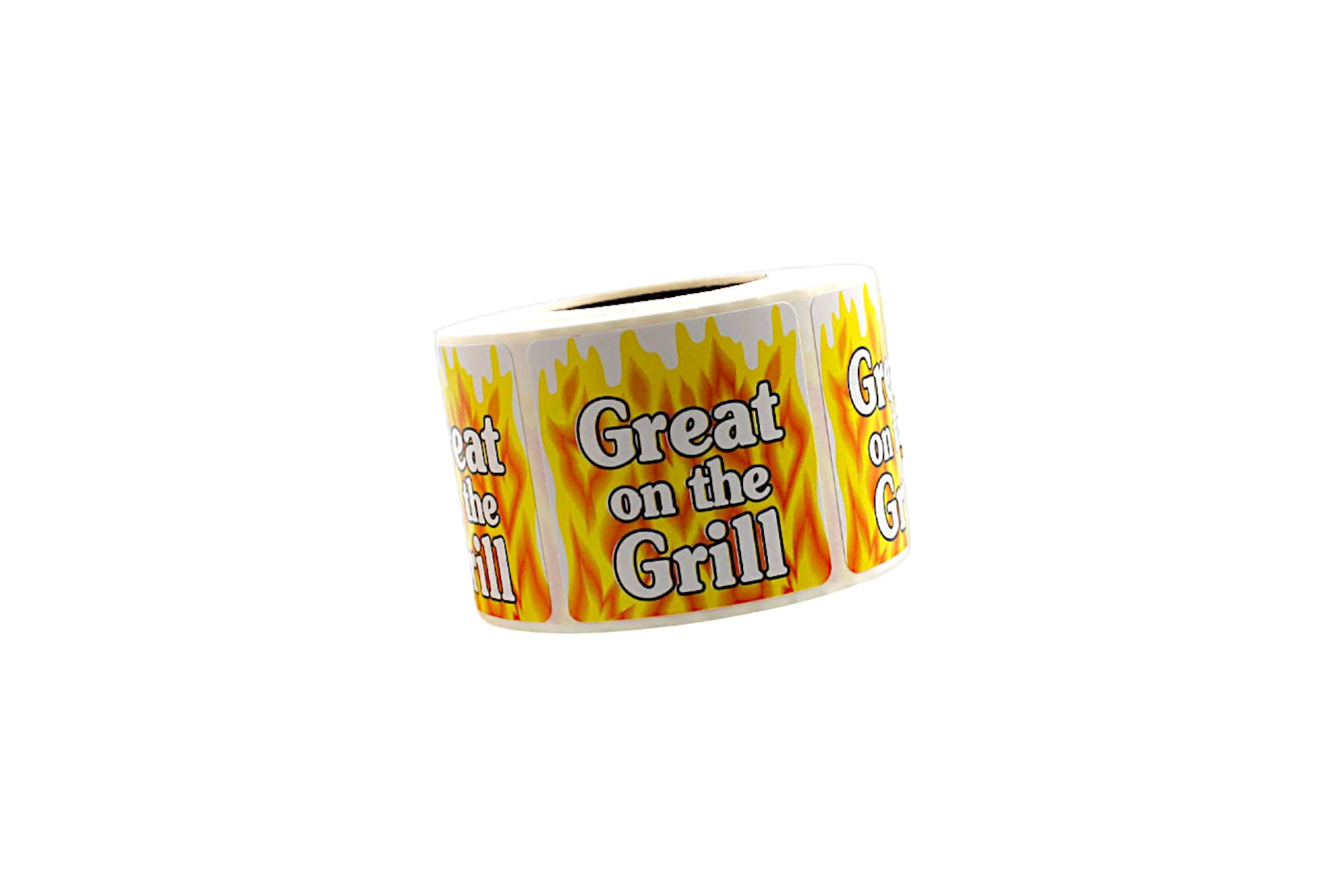 Great On The Grill Meat Grilling Label 2X2 IN Red Yellow Black Square 500 Count/Roll 25 Rolls/Case 12500 Count/Case