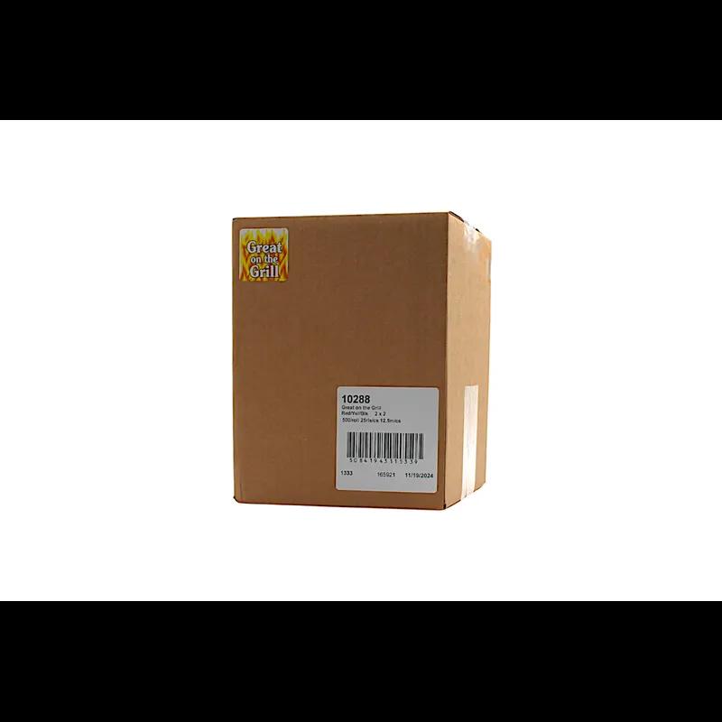 Great On The Grill Meat Grilling Label 2X2 IN Red Yellow Black Square 500 Count/Roll 25 Rolls/Case 12500 Count/Case