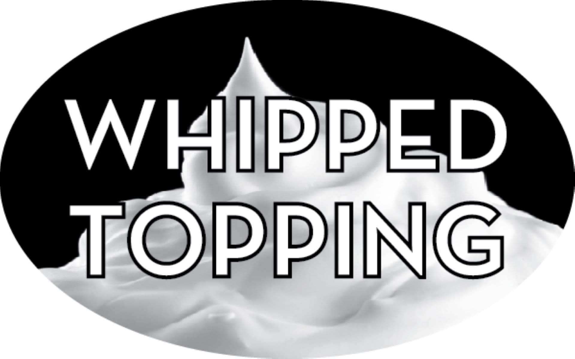 Whipped Topping Bakery Flavor Label 1.25X2 IN Oval 4 Color Process 500 Count/Roll 20 Rolls/Case 10000 Count/Case