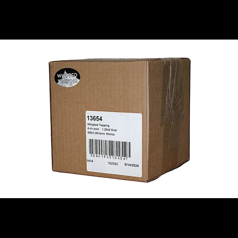 Whipped Topping Bakery Flavor Label 1.25X2 IN Oval 4 Color Process 500 Count/Roll 20 Rolls/Case 10000 Count/Case