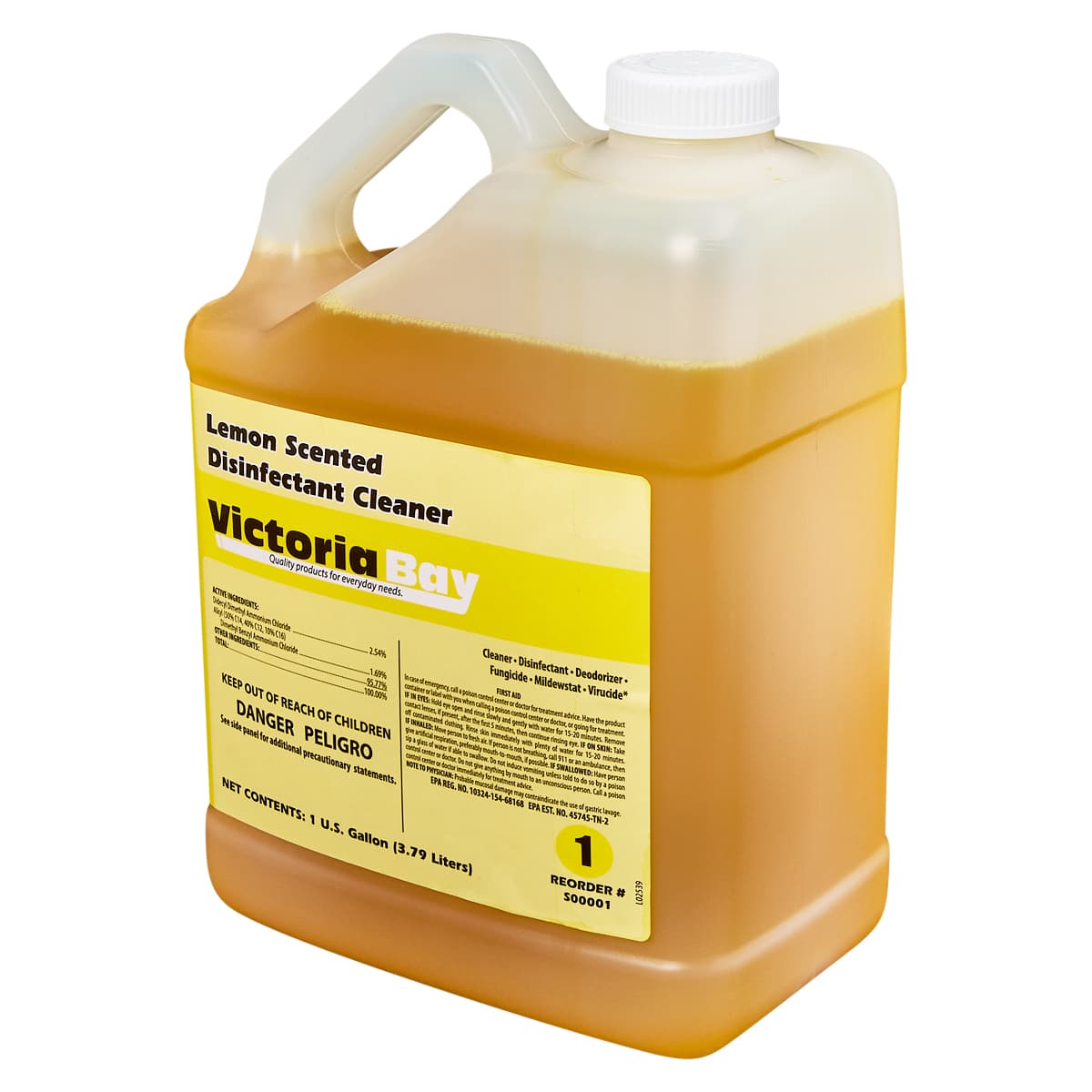 Victoria Bay Lemon Scented Disinfectant Cleaner CMS #1 1 GAL 2/Case