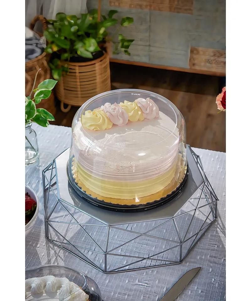 Lid Dome 9.75X5 IN PET Clear Swirl For 8IN Cake 120/Case