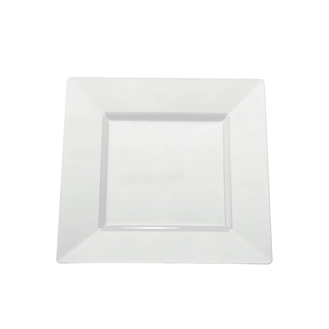 Plate 9.5 IN Plastic White Square 120/Case