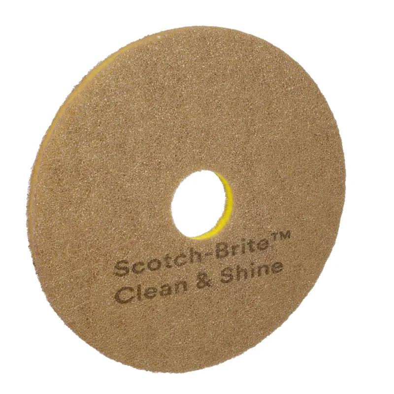 3M™ Scotch-Brite™ Clean & Shine Cleaning Pad 16X1 IN Brown Non-Woven Polyester Fiber 150-400 RPM Center Hole 5/Case