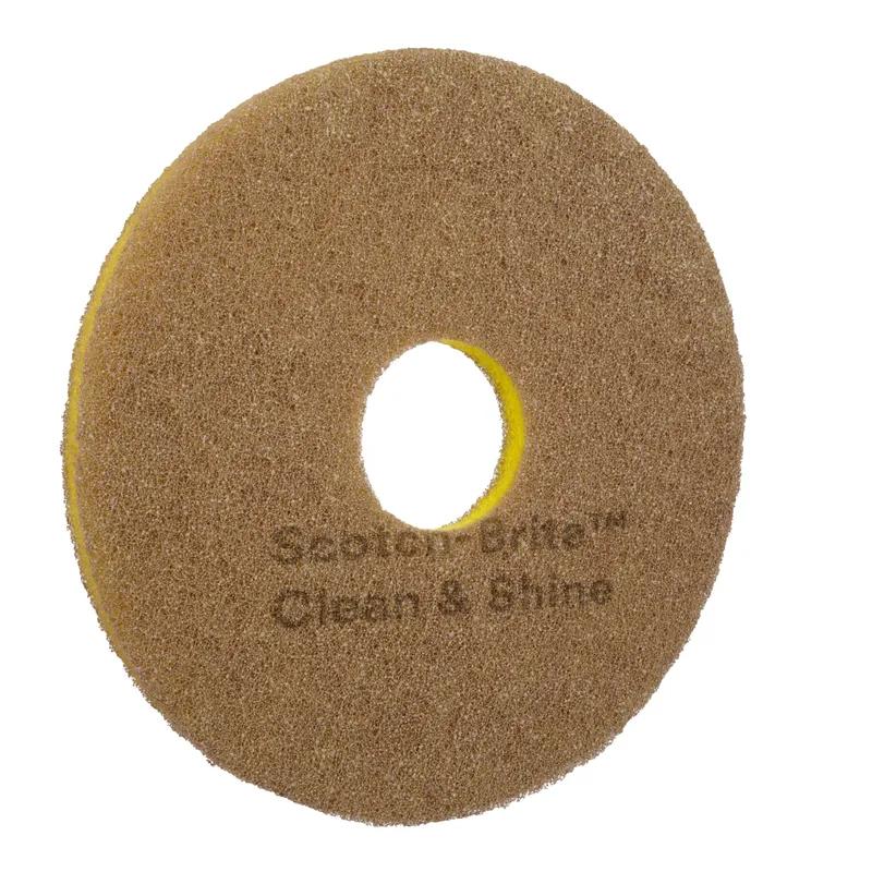3M™ Scotch-Brite™ Clean & Shine Cleaning Pad 13X1 IN Brown Non-Woven Polyester Fiber 150-400 RPM Center Hole 5/Case