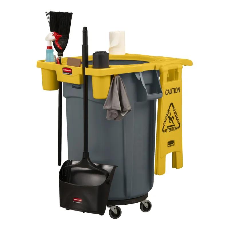 Brute® Rim Caddy 32.82X7.32X27.46 IN Yellow Resin 44 Gallon Standard 4 Compartment 1/Each