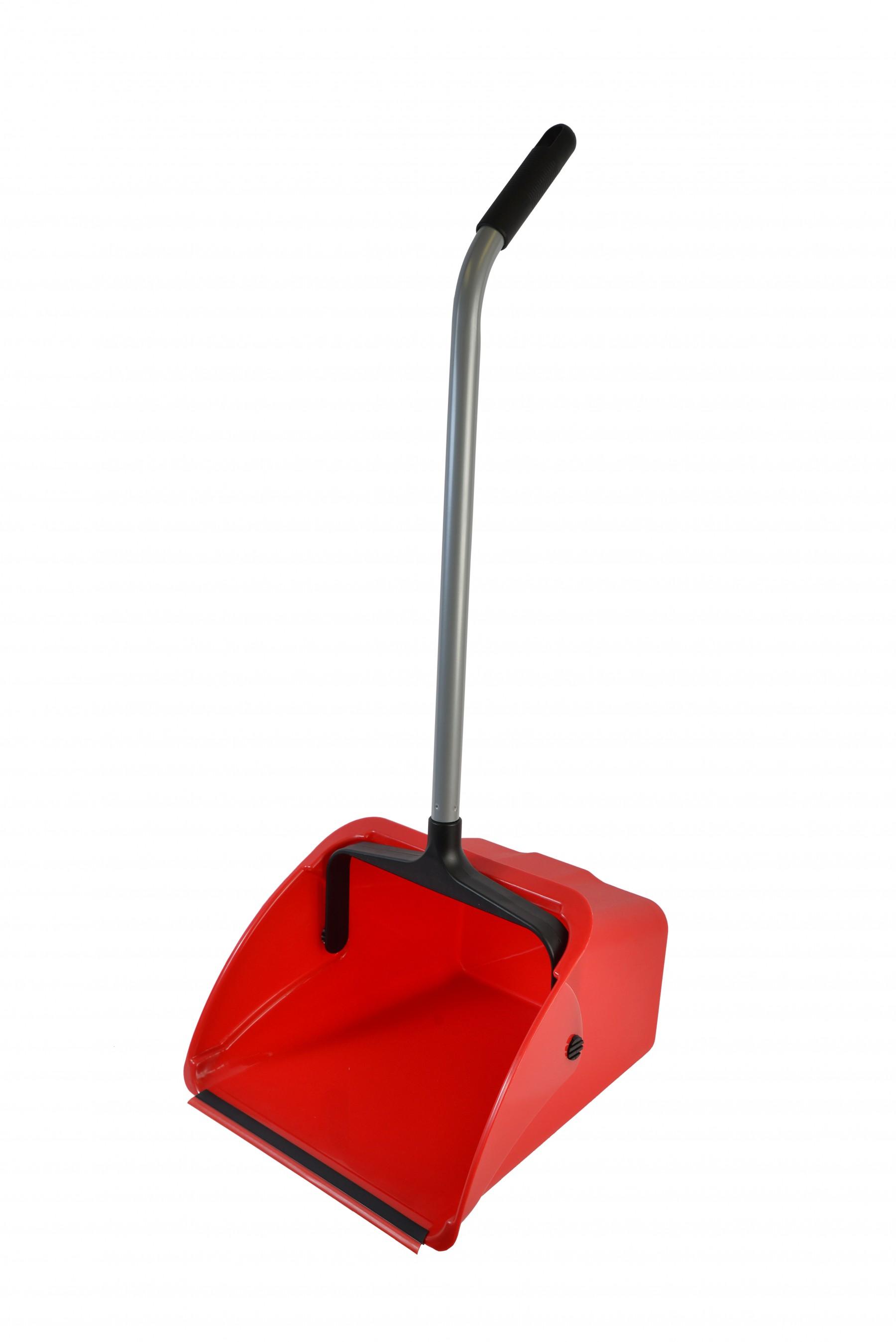 Lobby Dust Pan 14X13.25 IN Red Black Plastic Aluminum Ergonomic Handle 1/Each