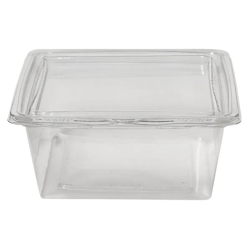 Fresh N' Sealed® Bowl & Lid Combo With Flat Lid Medium (MED) 24 OZ PET Clear Square Hinged 240/Case