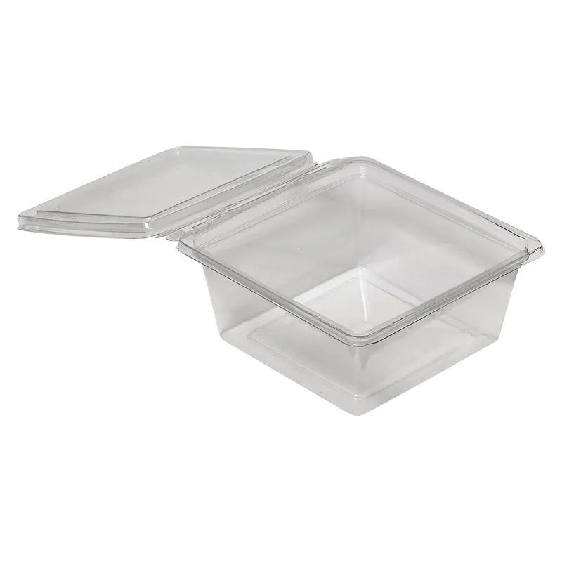 Fresh N' Sealed® Bowl & Lid Combo With Flat Lid Medium (MED) 24 OZ PET Clear Square Hinged 240/Case