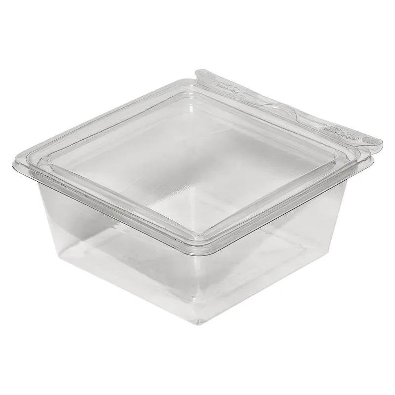 Fresh N' Sealed® Bowl & Lid Combo With Flat Lid Medium (MED) 24 OZ PET Clear Square Hinged 240/Case