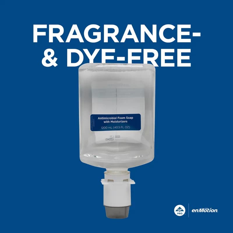 enMotion® Hand Soap Foam 1200 mL Unscented Fragrance Free Clear Antimicrobial 2/Case
