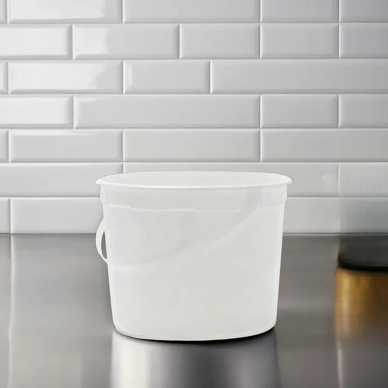 Bucket & Tub Base 152 OZ HDPE White Round 120/Case