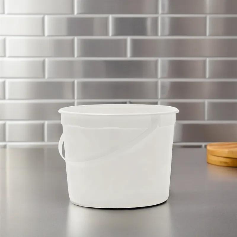 Bucket & Tub Base 152 OZ HDPE White Round 120/Case