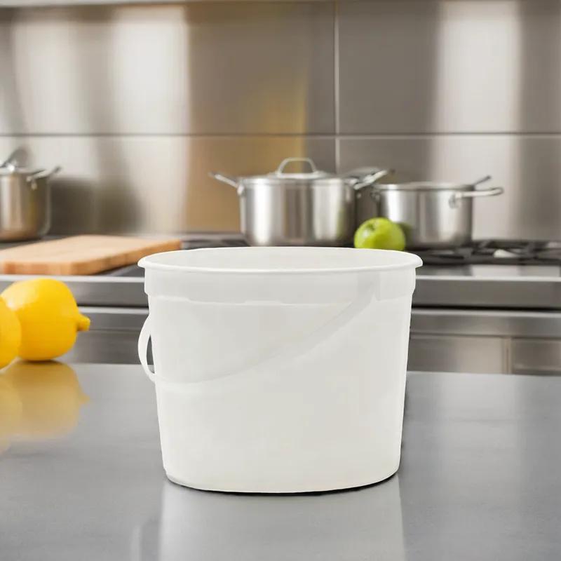 Bucket & Tub Base 152 OZ HDPE White Round 120/Case