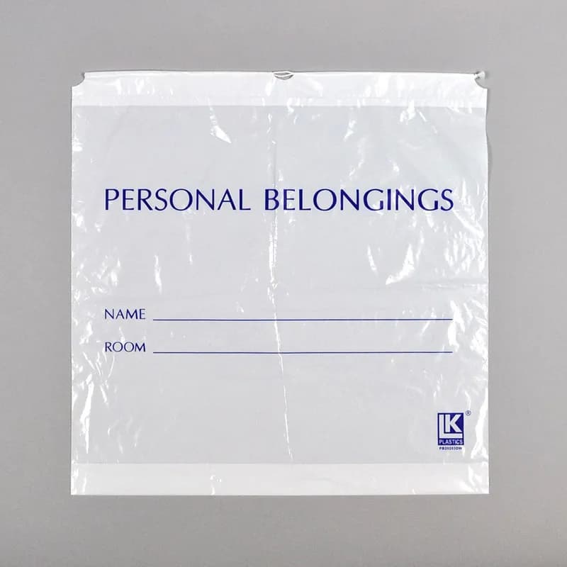 Patient Bag 20X20+3 IN White LDPE FDA Compliant Bottom Gusset Cordstring Closure 250/Case