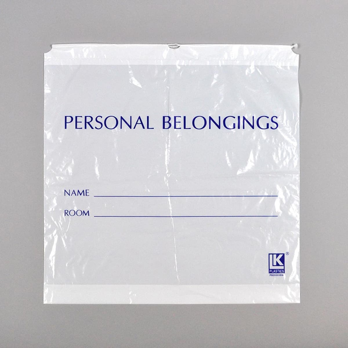 Patient Bag 20X20+3 IN White LDPE FDA Compliant Bottom Gusset Cordstring Closure 250/Case