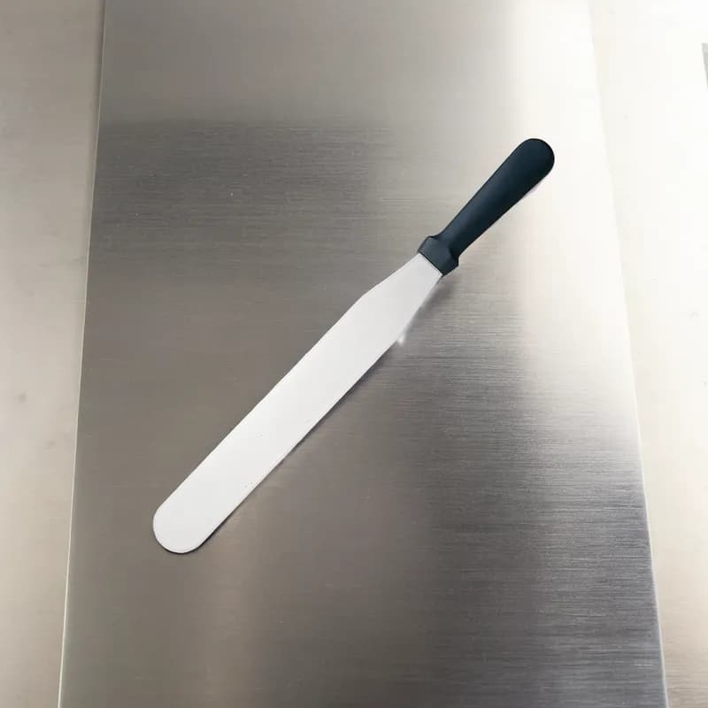 Spatula 12 IN Stainless Steel White Black Plastic Handle Dishwasher Safe 1/Each