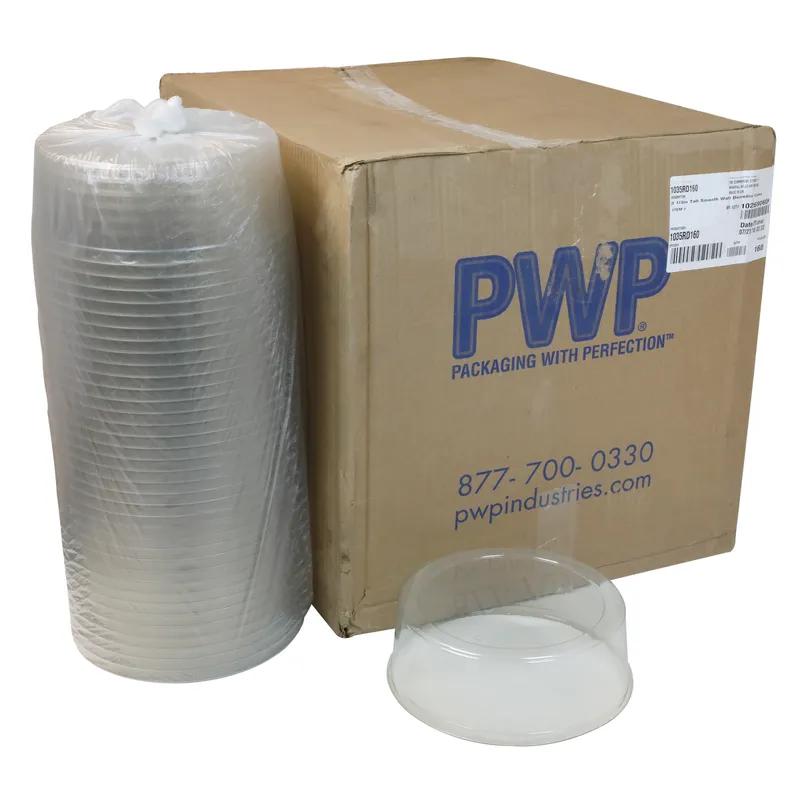 Lid Dome 9.75X3.49 IN 1 Compartment PET Clear Round For Cake Cheesecake Bakery Container Smooth Unhinged 160/Case